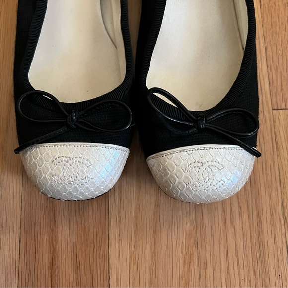 CHANEL BALLERINA BLOCK SHOES HEELS 38 - Picture 6 of 12